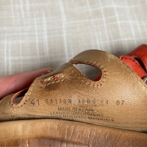 DANSKO Womens 10.5 EU Size 41 Red Leather Ankle Strap Sandals Flats - Picture 8 of 8